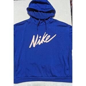 Nike Shirt Womens Medium Pullover Hoodie Script Fleece Lined Streetwear Classic